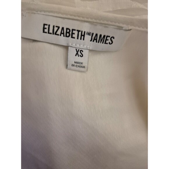 Elizabeth and James Tank Blouse Layered Organza Geometric Print Overlay White XS - Picture 4 of 4